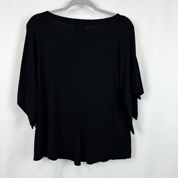 Marc Bouwer Women’s L Drapey V-Neckline Black Blouse Knit Top Whimsigoth Whitchy - Picture 4 of 8
